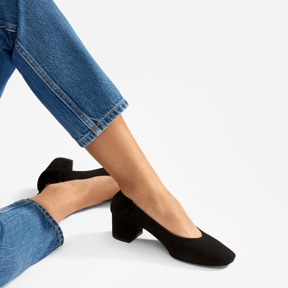 Everlane Day Heel black suede size 9.5